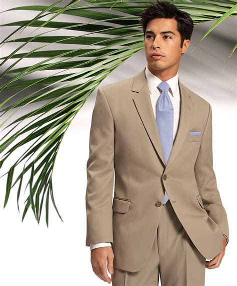 men's tan tuxedo for wedding.